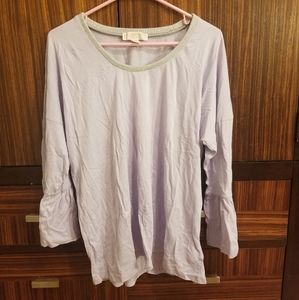 Michael Kors purple long sleeve XL top Grey neck